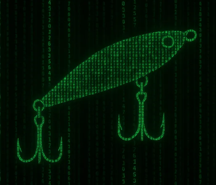 Digital illustration of a phishing lure